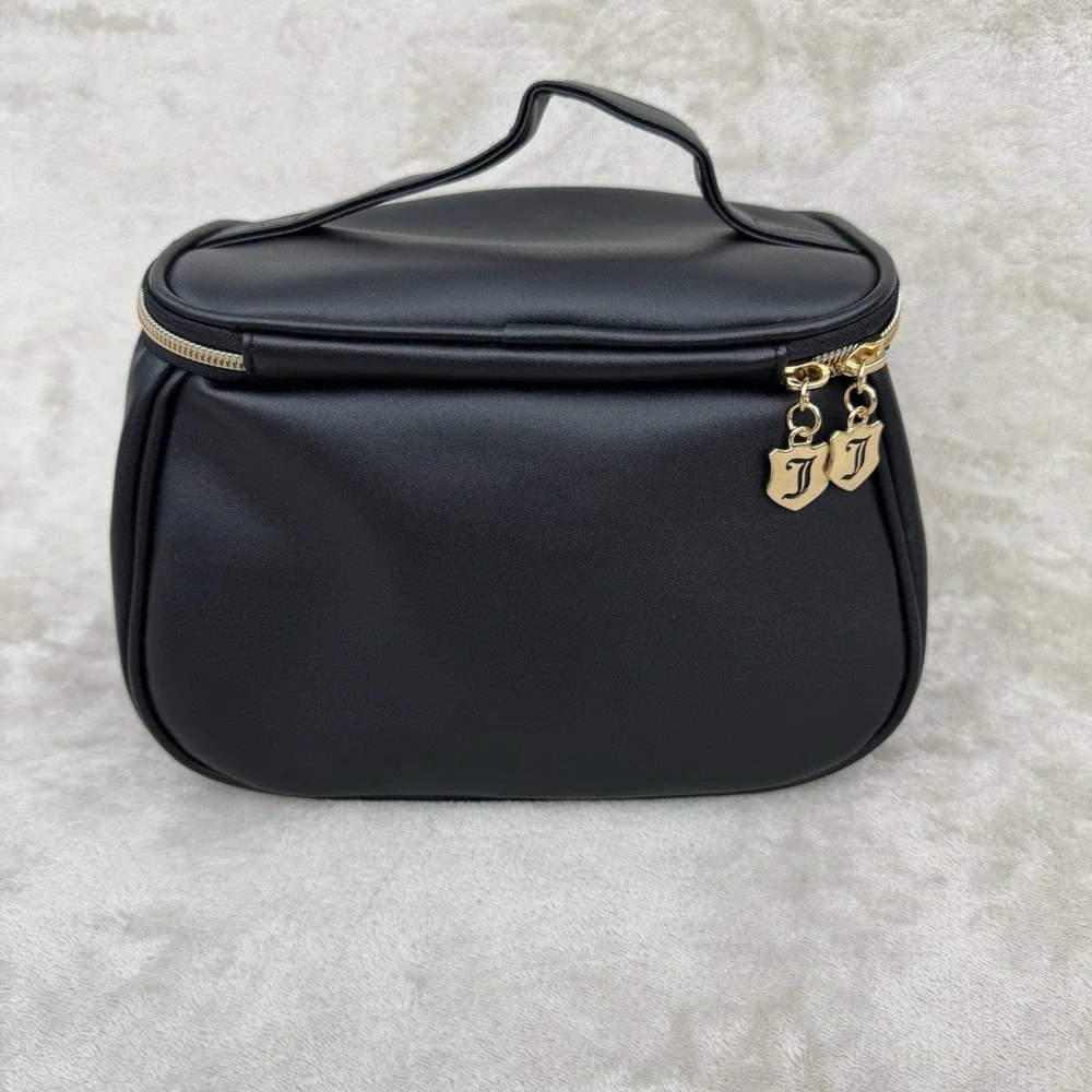 Juicy Couture Black Bow Train Case Makeup Cosmetic Vanity Bag Travel Case